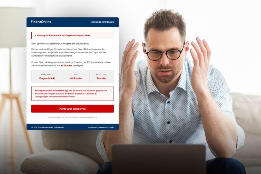 Rückzahlung nach „Identitätsnachweis“ - Vorsicht vor neuer 'FinanzOnline'-Nachricht Rückzahlung nach „Identitätsnachweis“ - Vorsicht vor neuer 'FinanzOnline'-Nachricht